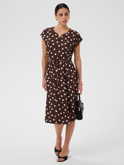 KAFFE Kabella Jersey Dress, Chocolate, Chocolate Brown