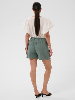 KAFFE Kavafla Drawstring Mid Rise Shorts - view 2, Balsam Green