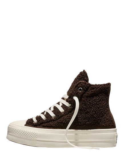 Converse Chuck Taylor All Star Lift Winter Warm Hi-Top Trainers, Brown Chocolate - view 2, Brown Chocolate