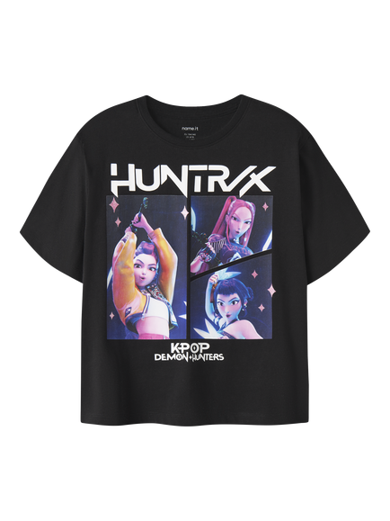 NAME IT Kids' Short Sleeve KPop Demon Hunters Print T-Shirt, Black, Black