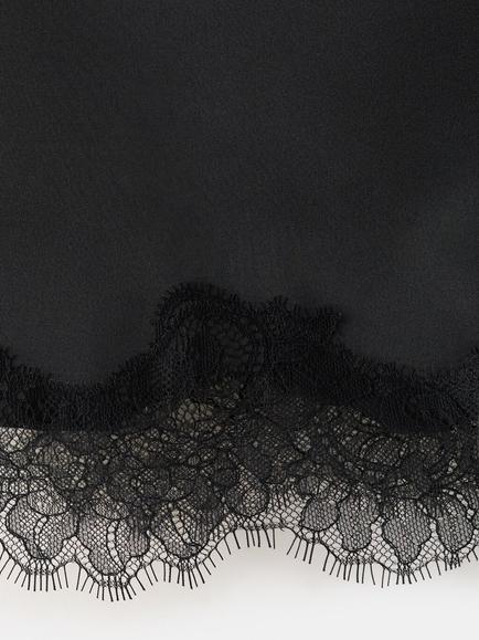 Mango Lace Trim Wrap Mini Skirt, Black - view 2, Black