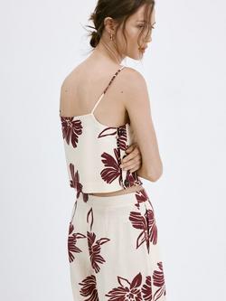 Mango Square Neck Cami Cropped Top, Raw - view 2, Raw