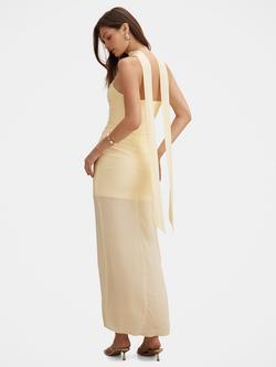 Forever New Arli Strapless Ruched Maxi Dress, Lemon - view 2, Lemon