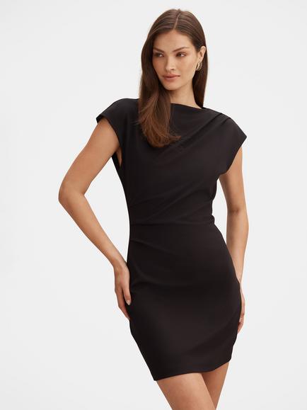 Forever New Carly Sleeveless Tuck Mini Dress, Black, Black