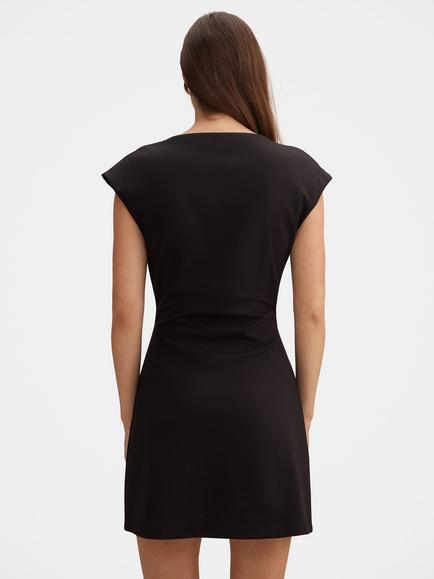 Forever New Carly Sleeveless Tuck Mini Dress, Black - view 2, Black