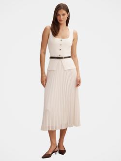 Forever New Delphine Pleated Midi Dress, Cream, Cream