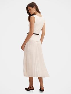 Forever New Delphine Pleated Midi Dress, Cream - view 2, Cream