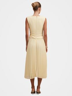 Forever New Emilia 2-in-1 Sleeveless Pleated Midi Dress, Lemon - view 2, Lemon