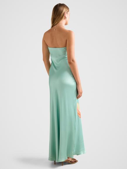 Forever New Estelle Satin Strapless Maxi Dress, Multi - view 2, Multi