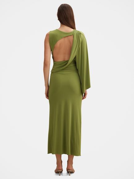 Forever New Fleur Cape Shoulder Maxi Dress, Zesty Green - view 2, Zesty Green