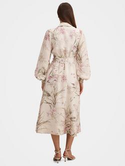 Forever New Hazel Long Sleeve Shirt Midi Dress, Petalbrook Floral - view 2, Petalbrook Floral