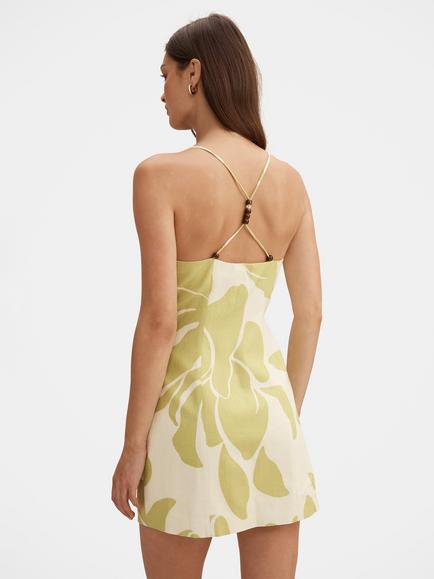 Forever New Isla Beaded Mini Dress, Light Ravina - view 2, Light Ravina