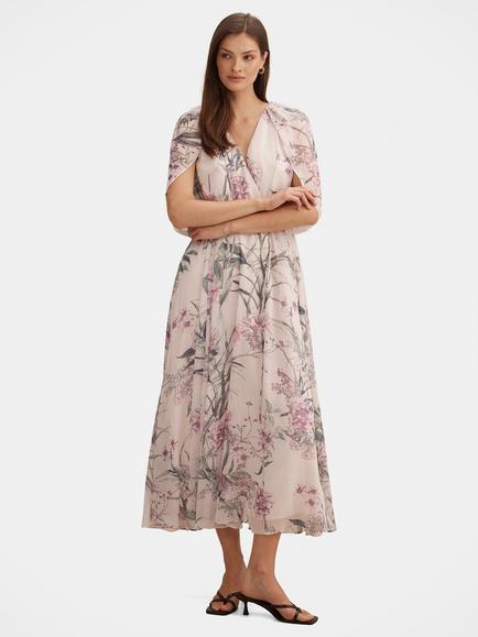 Forever New Jodie Gathered Cape Maxi Dress, Petalbrook Floral, Petalbrook Floral