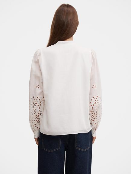 Forever New Sutton Embroidered Detail Blouse, Porcelain - view 2, Porcelain