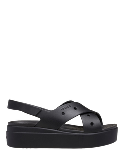 Crocs Brooklyn 4U Cross Strap Sandals, Black