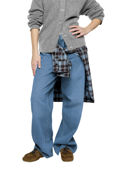 JJXX Kids' Tokyo Wide Leg Jeans, Blue Denim, Blue Denim