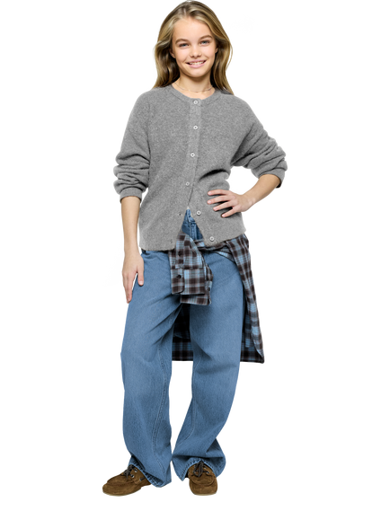 JJXX Kids' Tokyo Wide Leg Jeans, Blue Denim - view 2, Blue Denim