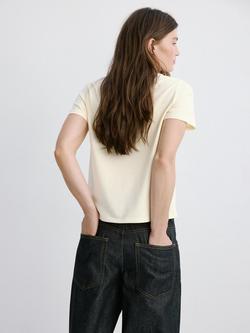 Mango Embroidered T-Shirt, Vanilla - view 2, Vanilla