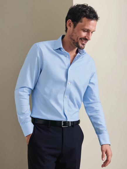 Charles Tyrwhitt Slim Fit Trafalgar Weave Cotton Shirt, Sky Blue