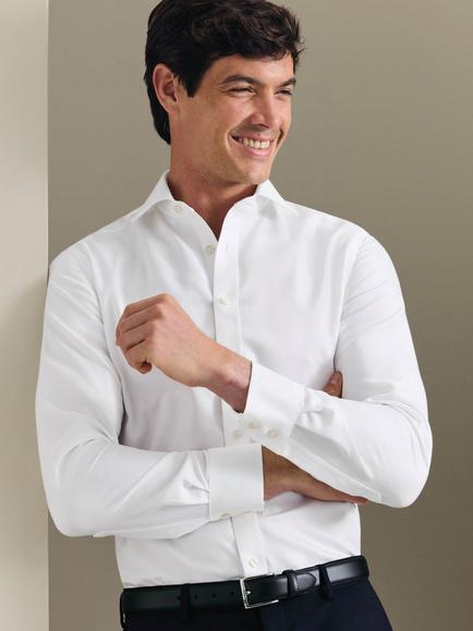 Charles Tyrwhitt Slim Fit Trafalgar Weave Cotton Shirt, White