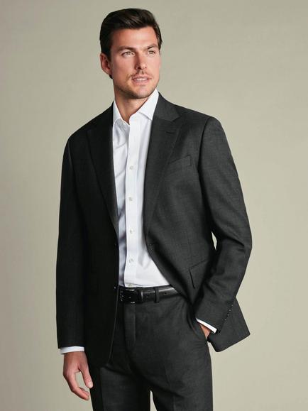 Charles Tyrwhitt Slim Fit Performance Super 120s Wool Blazer, Charcoal Grey, Charcoal Grey