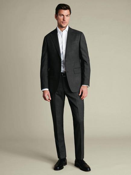 Charles Tyrwhitt Slim Fit Performance Super 120s Wool Blazer, Charcoal Grey - view 2, Charcoal Grey