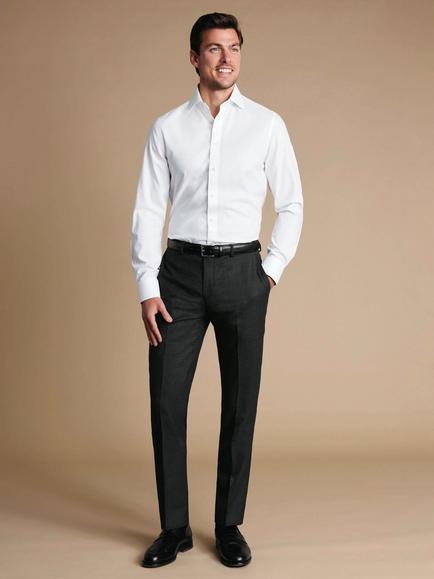 Charles Tyrwhitt Slim Fit Performance Super 120s Wool Trousers, Charcoal Grey, Charcoal Grey