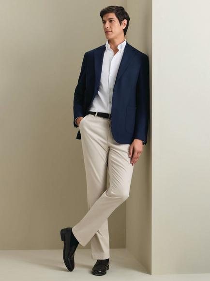 Charles Tyrwhitt Proper Wool Blend Blazer, Navy - view 2, Navy