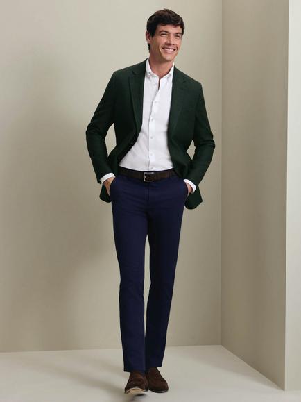 Charles Tyrwhitt Textured Wool Blazer - view 2, Green
