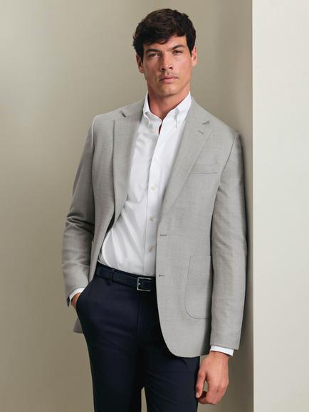 Charles Tyrwhitt Wool Silk Blend Blazer, Silver Grey