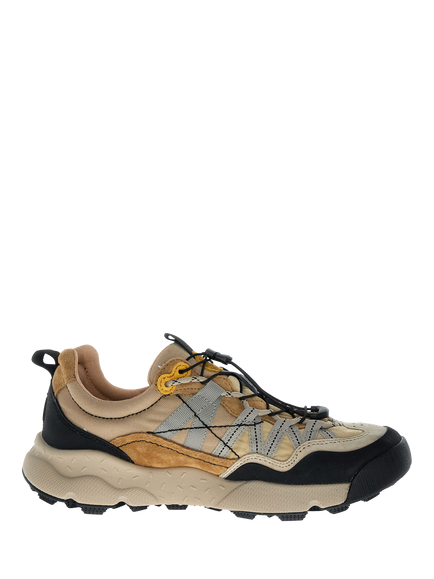 Flower Mountain Iwano 2 Suede Blend Waterproof Lace-Up Hiking Trainers, Natural Beige, Natural Beige