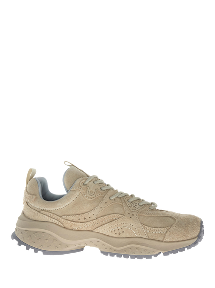 Flower Mountain Wave Hairy Lace Up Trainers, Beige, Beige