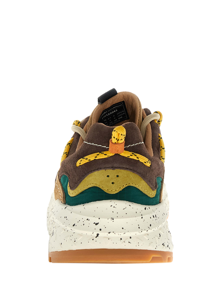 Flower Mountain Yamabushi Suede Rich Lace-Up Trainers, Multi - view 2, Multi Multi