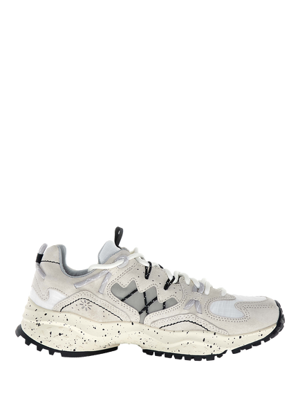 Flower Mountain Yamabushi Suede Rich Lace-Up Trainers, Off White, White Off White