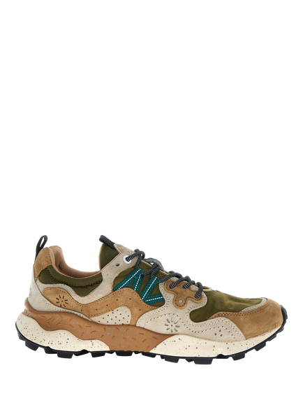 Flower Mountain Yamano 3 Lace Up Trainers, Cream Brown Taupe, Cream Brown Taupe