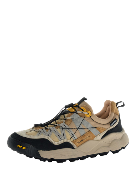 Flower Mountain Iwano 2 Suede Blend Waterproof Lace-Up Hiking Trainers, Natural Beige - view 2, Natural Beige