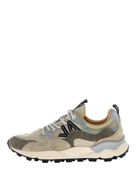 Flower Mountain Yamano 3 Lace Up Trainers, Sand Beige Taupe - view 2, Sand Beige Taupe
