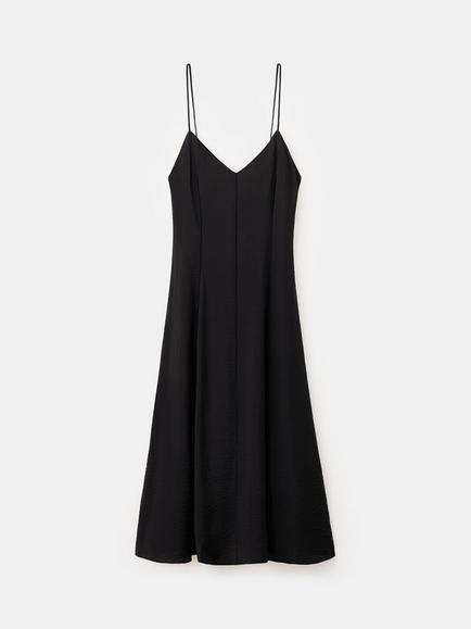 Mango Seam Detail Midi Slip Dress, Black, Black