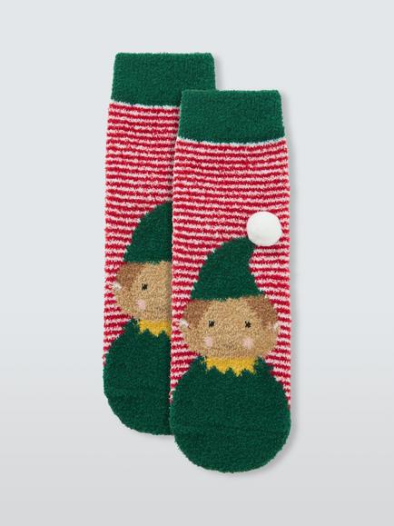 John Lewis Kids' Elf Fluffy Socks, Multi, Multi