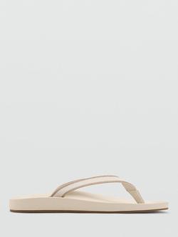 Mango Flip Flops, White, White