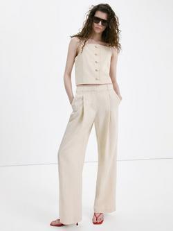 Mango Bonnie Square Neck Button-Front Camisole, Stone, Stone