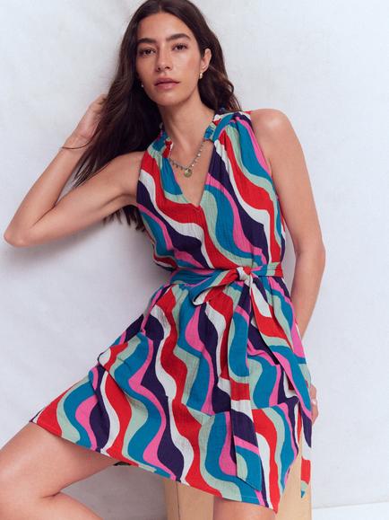Boden Viv Abstract Print Sleeveless A-Line Mini Dress, Multiress - view 2, Multi