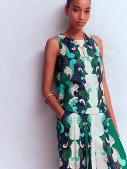 Boden Abstract Print Sleeveless Top, Ivory/Multi, Ivory/Multi