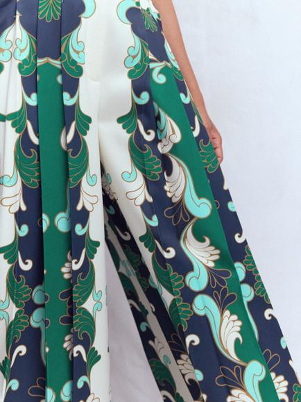 Boden Regent Wide Leg Trousers, Ivory/Multi - view 2, Ivory/Multi