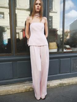 Mango High Rise Tailored Straight Trousers, Mauve, Mauve
