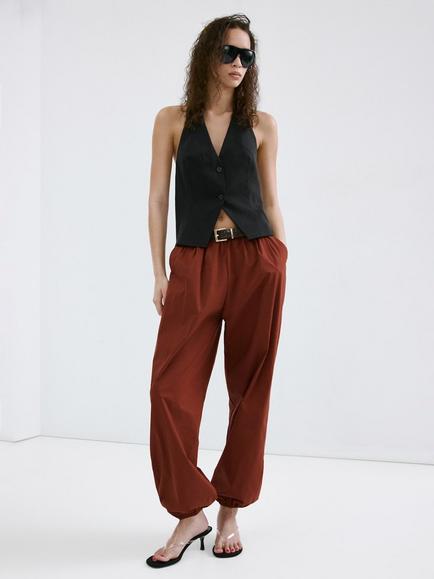 Mango Chaleco Halterneck Waistcoat, Black, Black