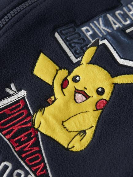 NAME IT Kids' Pokémon Graphic Zip Fleece, Navy Blazer - view 2, Navy Blazer