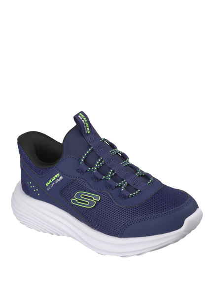 Skechers Kids' Slip-Ins Bounder Trainers, Navy - view 2, Navy
