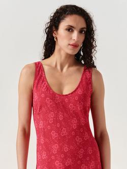 Ghost Paloma Crepe Midi Slip Dress, Pink - view 2, Pink