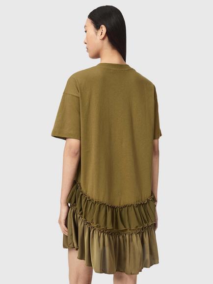 AllSaints Feyre Dress, Khaki Green - view 2, Khaki Green